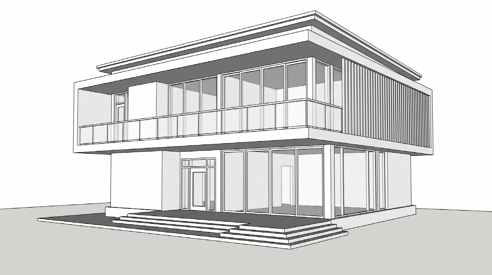 Ảnh chụp mô hình khối SketchUp của biệt thự