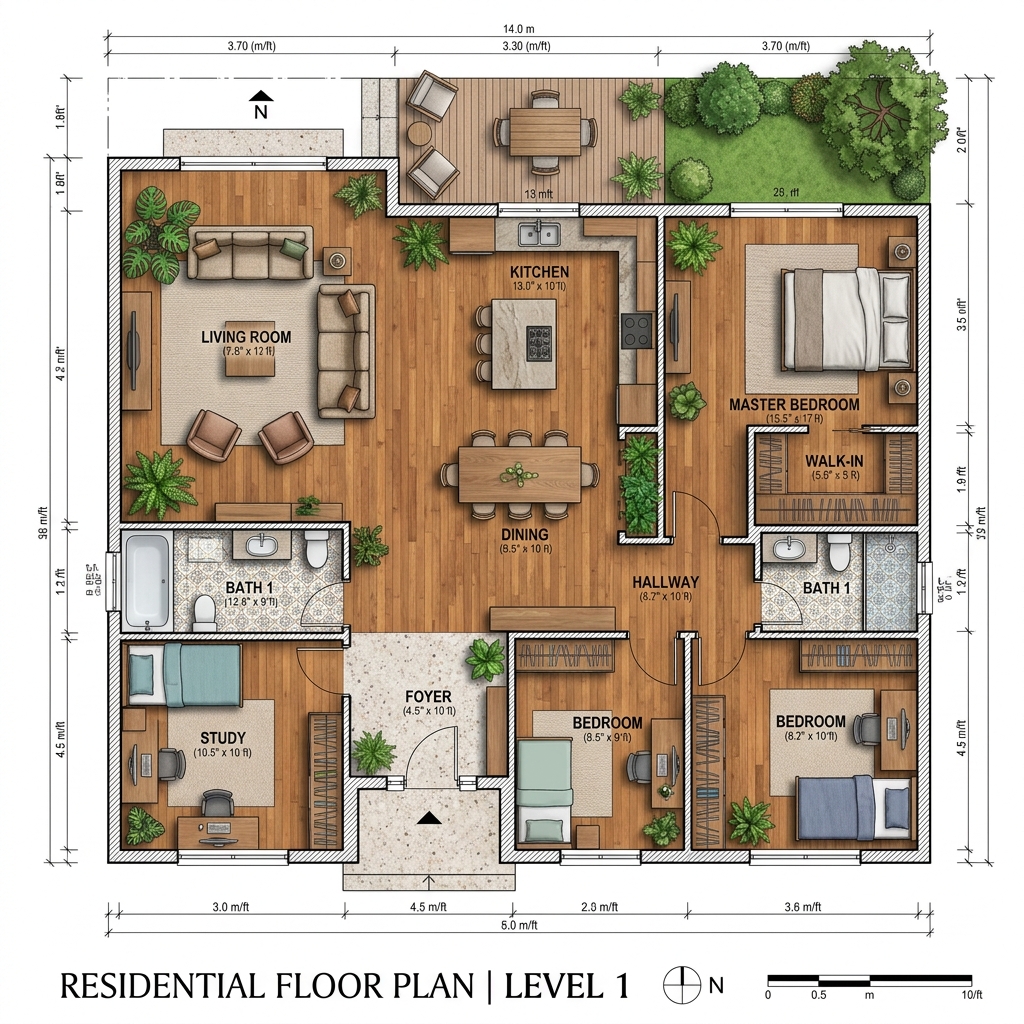 Đổ màu floorplan bằng AI